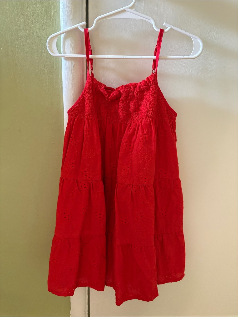Cat & Jack Red Eyelet Tiered Sundress